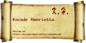 Kocsár Henrietta névjegykártya