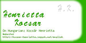 henrietta kocsar business card